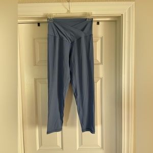 Aerie Offline cross waist leggings (short, L, blue)